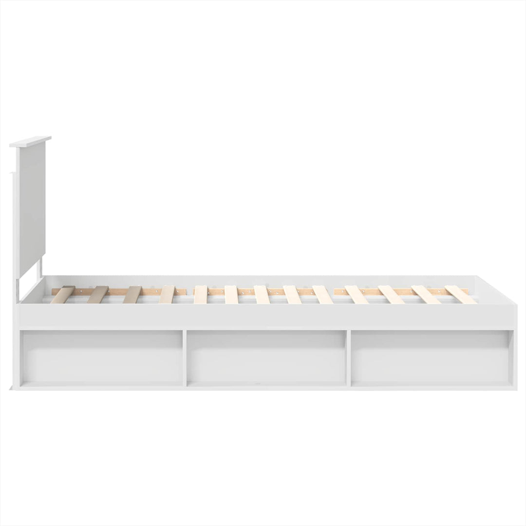 Sengestel med hovedgærde Hvid 90 x 190 cm Massiv fyrretræ