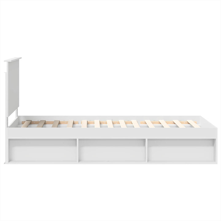 Sengestel med hovedgærde Hvid 90 x 190 cm Massiv fyrretræ
