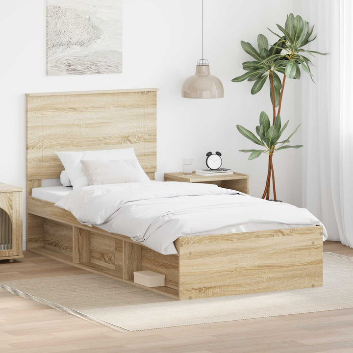 Sengestel med hovedgærde Sonoma 90 x 190 cm Massiv fyrretræ