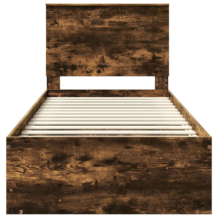 Sengestel med hovedgærde Røget eg 90 x 190 cm Massiv fyrretræ