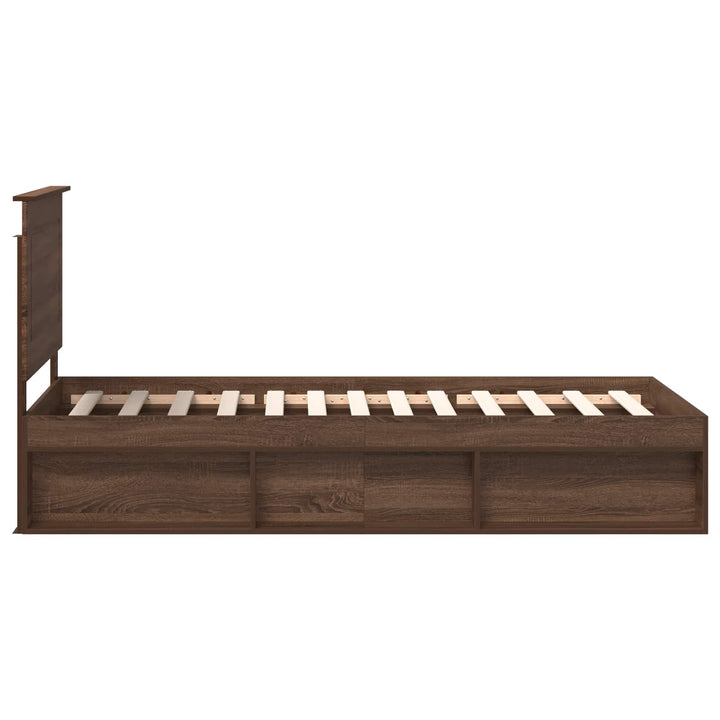 Sengestel med hovedgærde Brun eg 90 x 190 cm Massiv fyrretræ