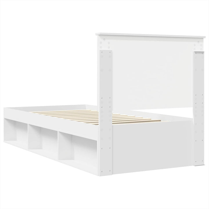Sengestel med hovedgærde Hvid 90 x 200 cm Massiv fyrretræ