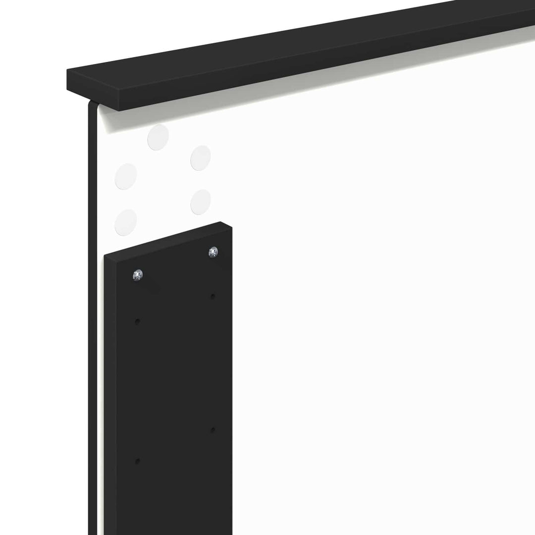Sengestel med hovedgærde Sort 90 x 200 cm Massiv fyrretræ