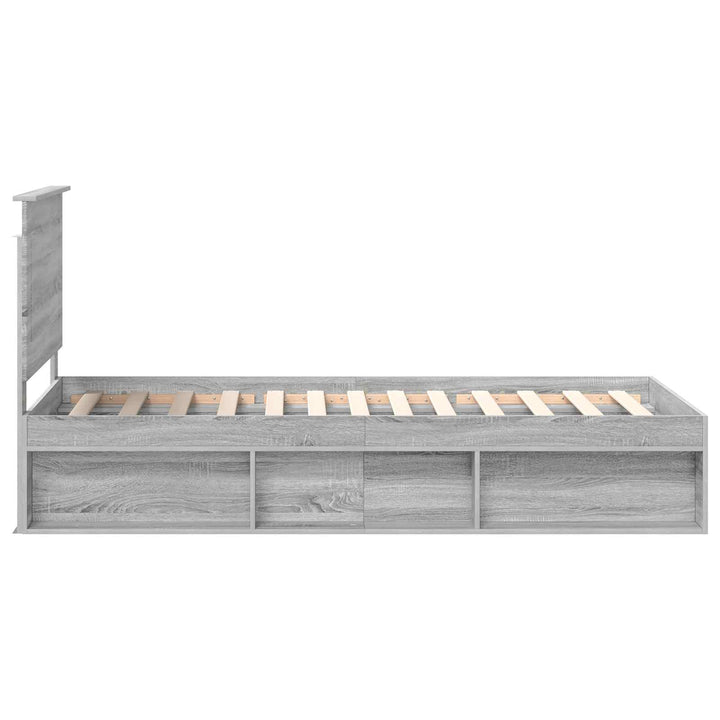 Sengestel med hovedgærde Grå Sonoma 90 x 200 cm Massiv fyrretræ