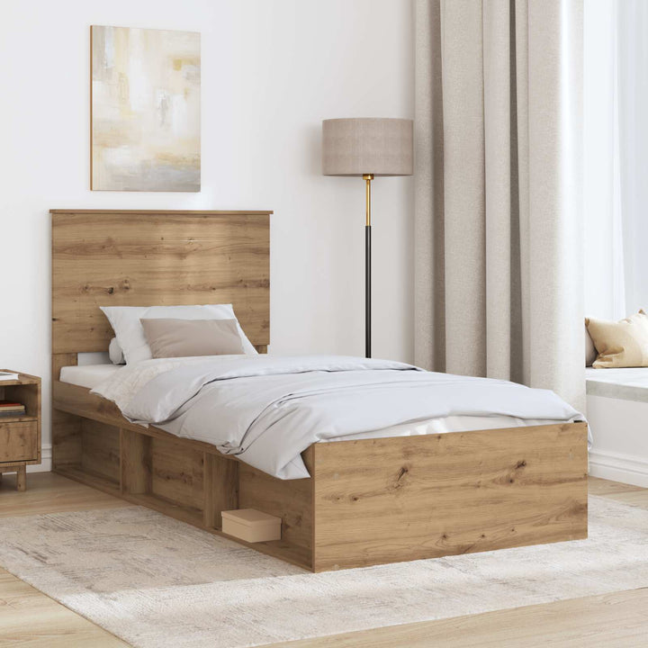 Sengestel med hovedgærde Artisan eg 90 x 200 cm Massiv fyrretræ