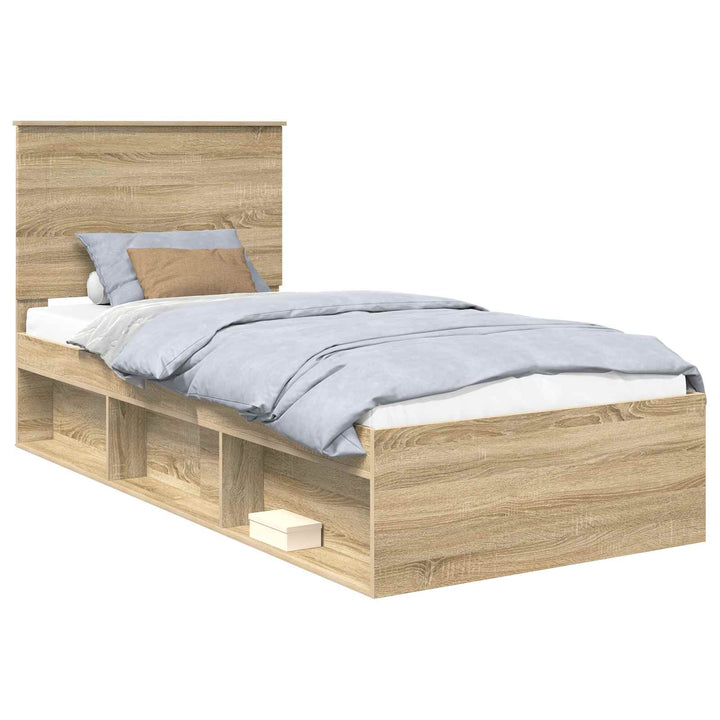 Sengestel med hovedgærde Sonoma eg 75 x 190 cm Massiv fyrretræ