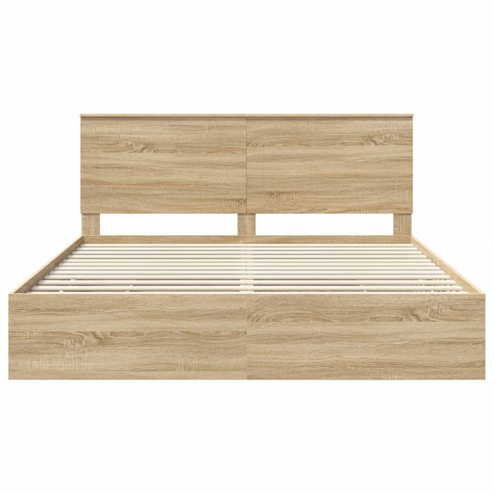 Sengestel med skuffe Sonoma eg 200 x 200 cm Ingeniørtræ