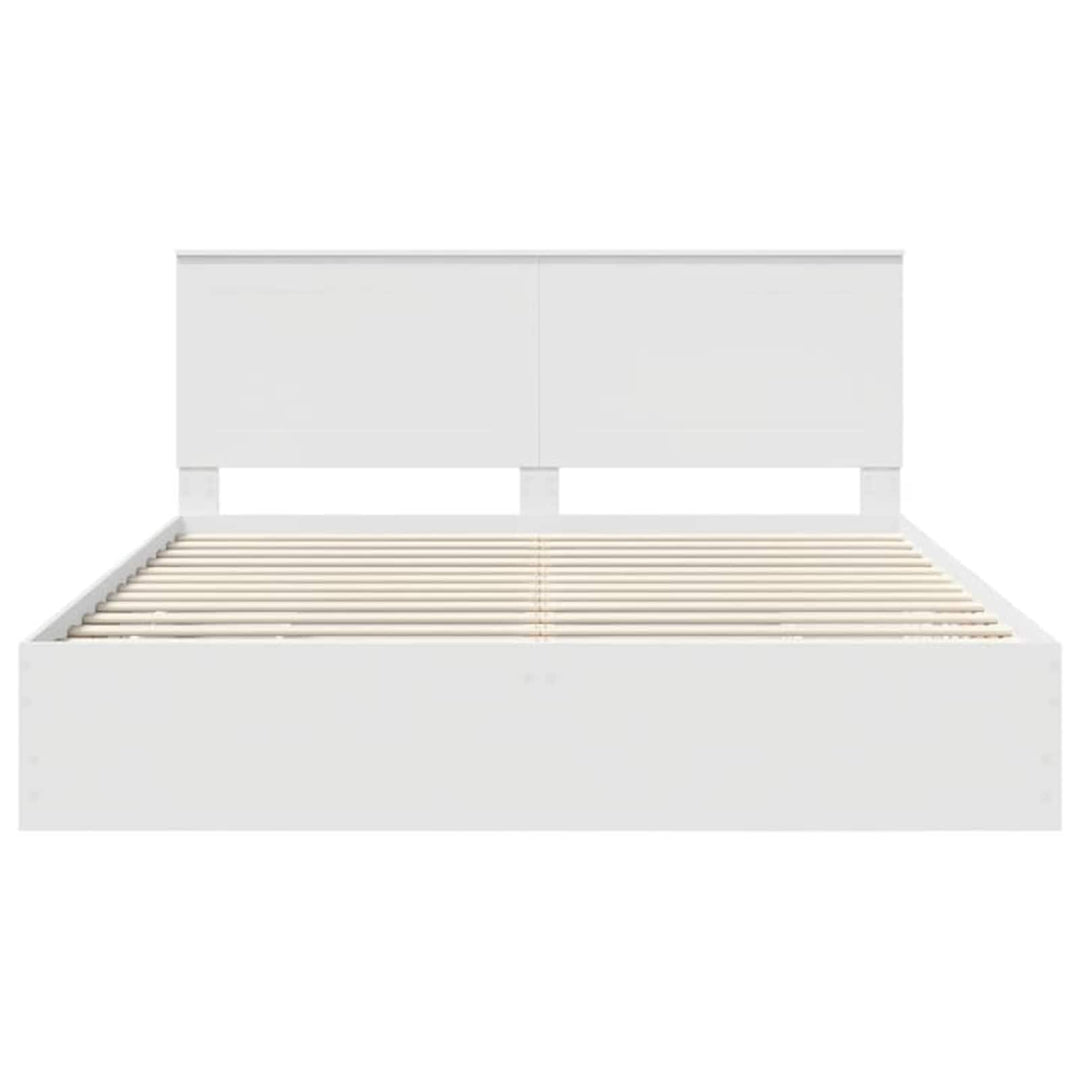 Sengestel med skuffe Hvid 180 x 200 cm Ingeniørtræ
