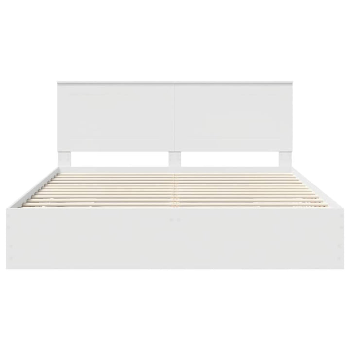 Sengestel med skuffe Hvid 180 x 200 cm Ingeniørtræ