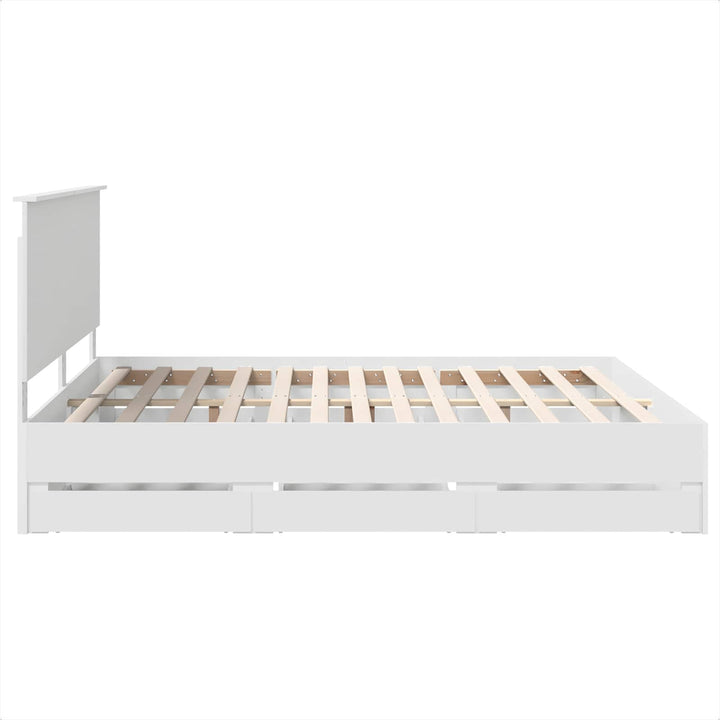 Sengestel med skuffe Hvid 180 x 200 cm Ingeniørtræ