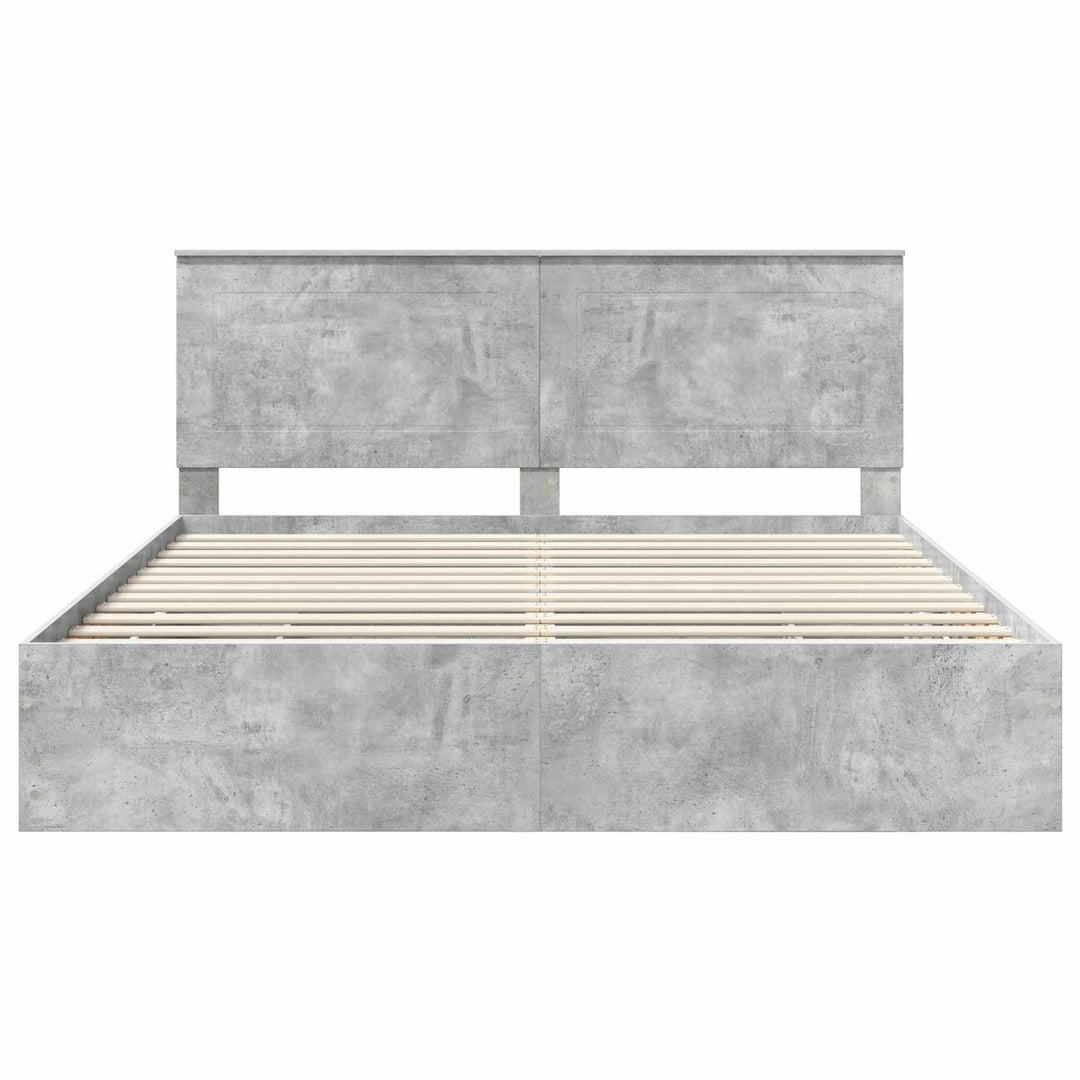 Sengestel med skuffe Beton Grå 180 x 200 cm Ingeniørtræ