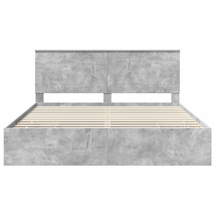 Sengestel med skuffe Beton Grå 180 x 200 cm Ingeniørtræ