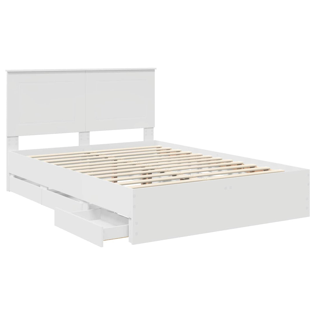 Sengestel med skuffe Hvid 160 x 200 cm Ingeniørtræ