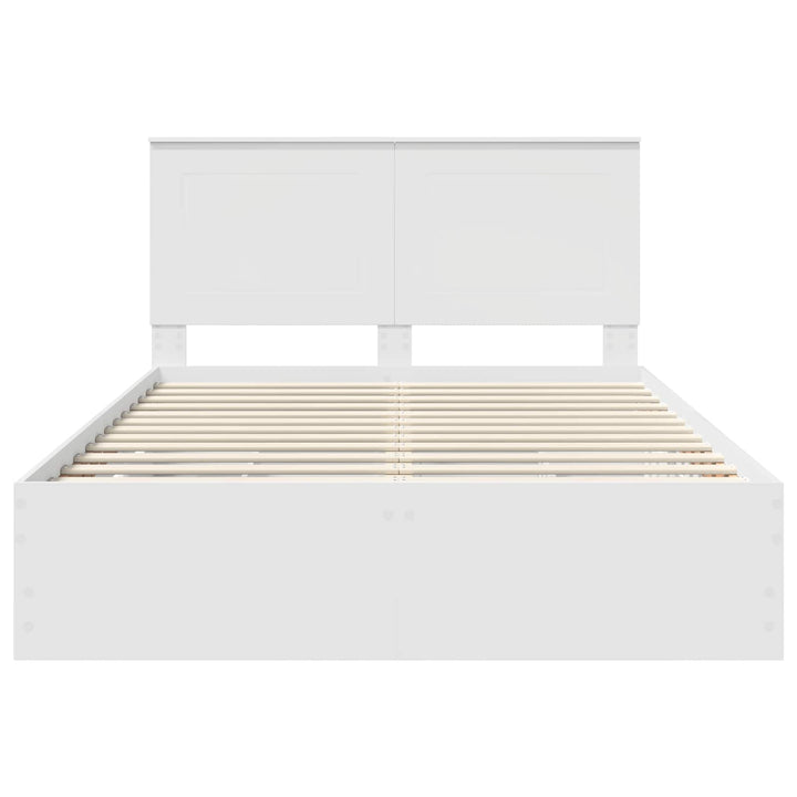 Sengestel med skuffe Hvid 160 x 200 cm Ingeniørtræ