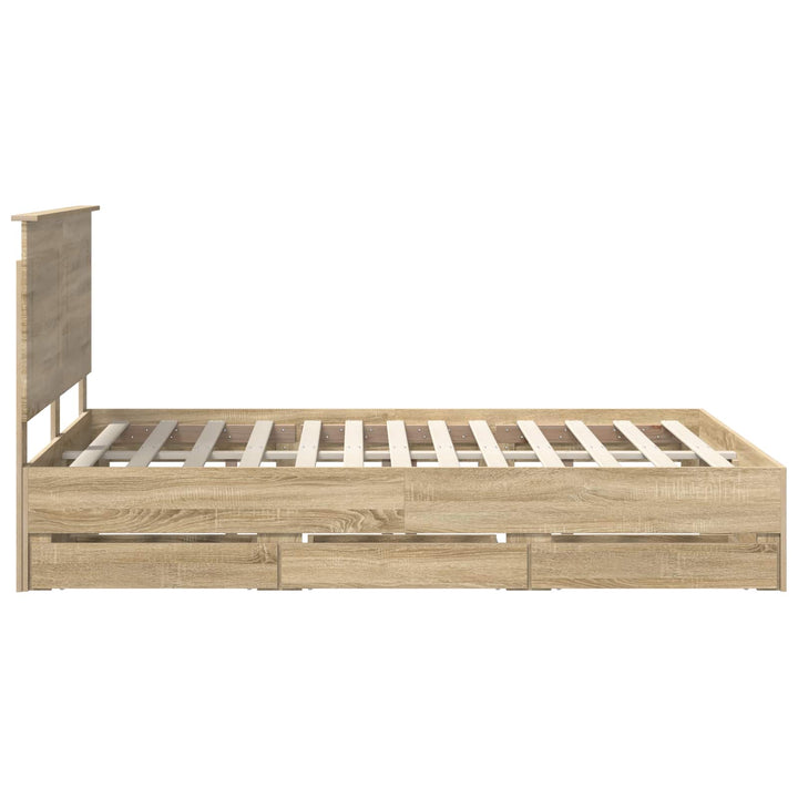 Sengestel med skuffe Sonoma eg 150 x 200 cm Ingeniørtræ