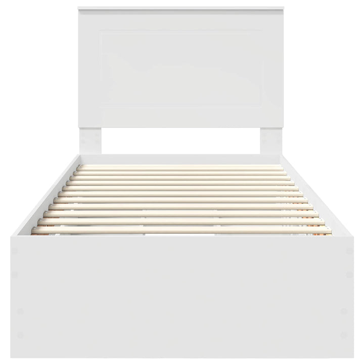 Sengestel med skuffe Hvid 100 x 200 cm Ingeniørtræ