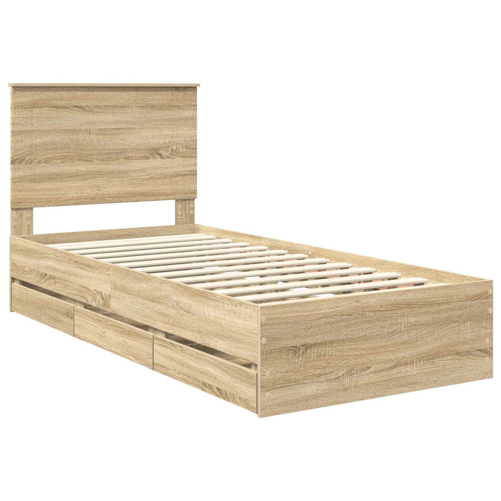 Sengestel med skuffe Sonoma eg 100 x 200 cm Ingeniørtræ