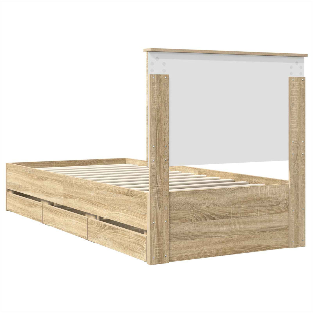 Sengestel med skuffe Sonoma eg 100 x 200 cm Ingeniørtræ