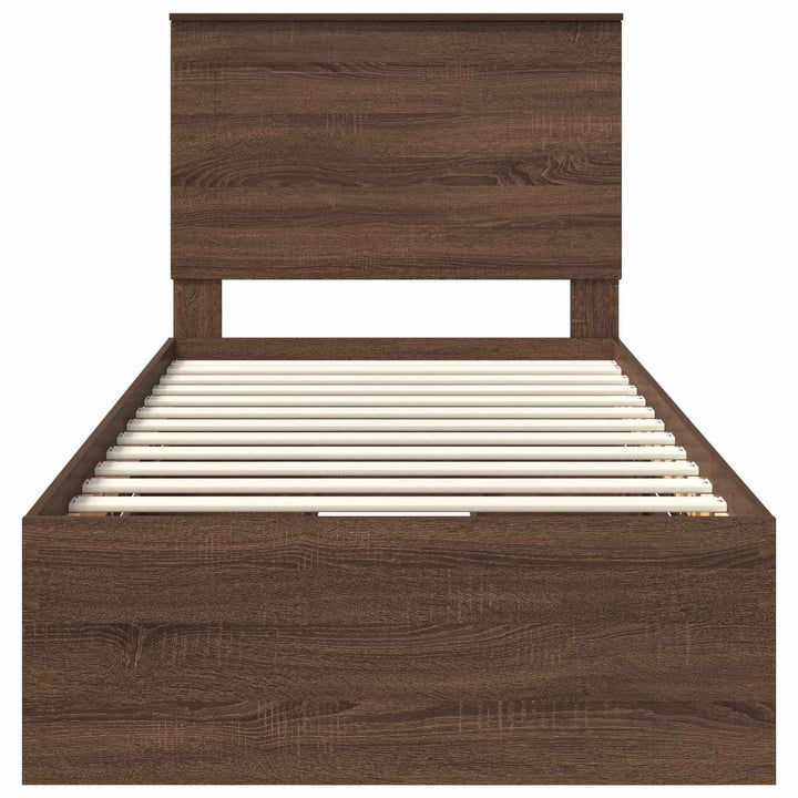 Sengestel med skuffe Brun eg 90 x 190 cm Ingeniørtræ