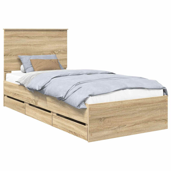 Sengestel med skuffe Sonoma eg 75 x 190 cm Ingeniørtræ