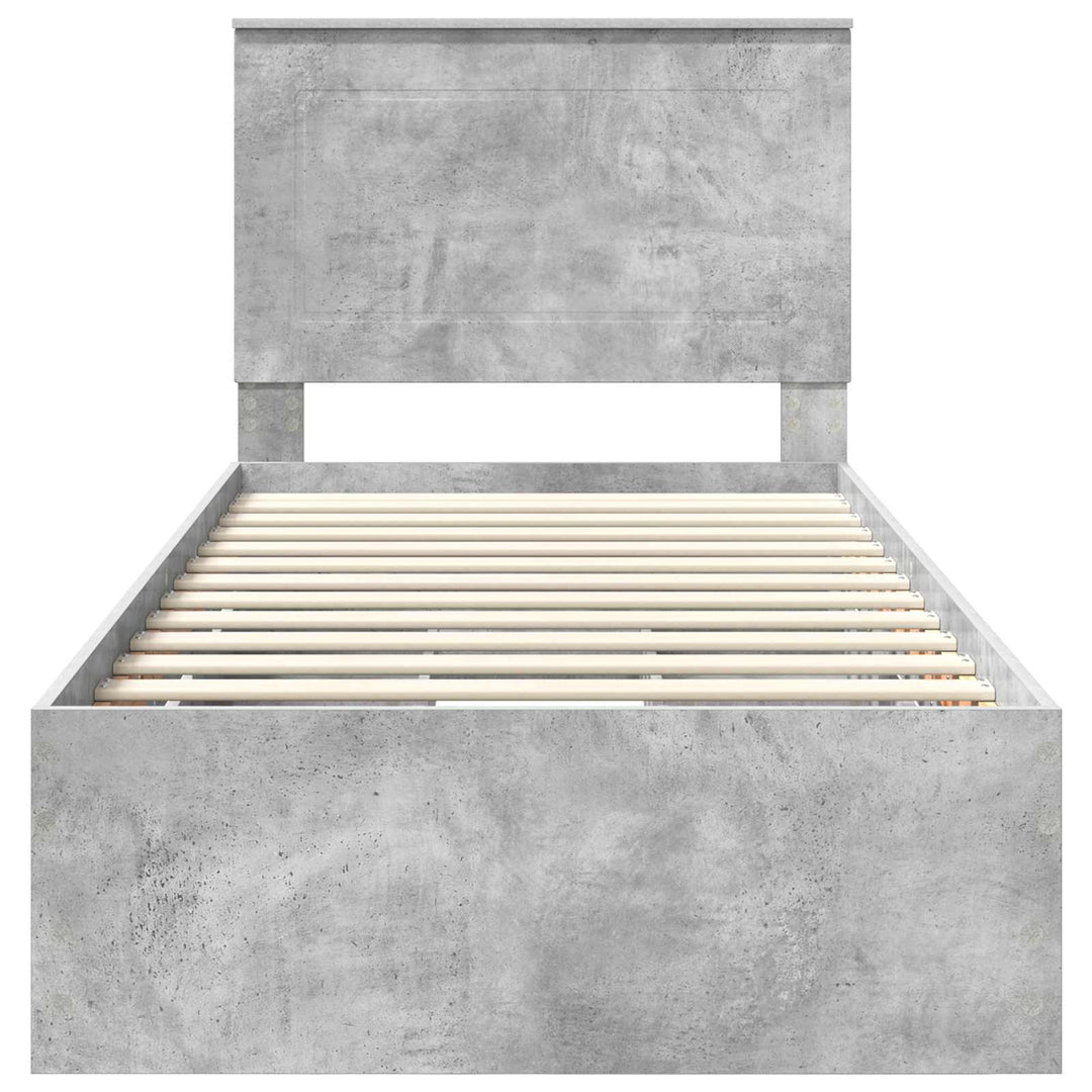 Sengestel med skuffe Beton Grå 75 x 190 cm Ingeniørtræ