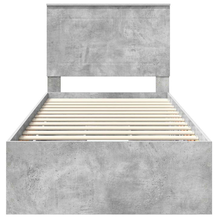 Sengestel med skuffe Beton Grå 75 x 190 cm Ingeniørtræ