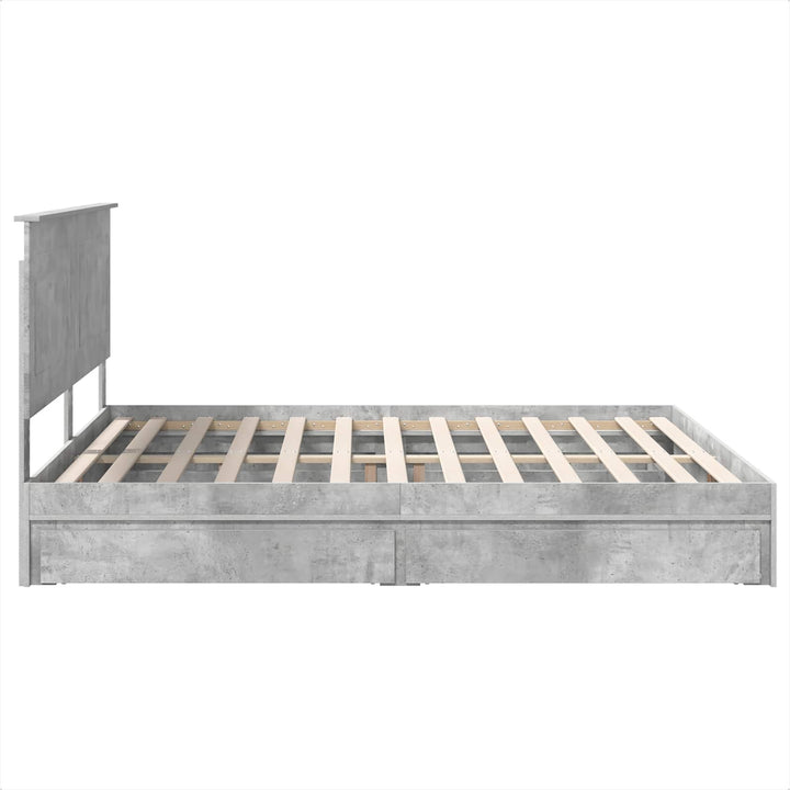 Opbevaringsseng Beton Grå 200 x 200 cm Konstrueret træ