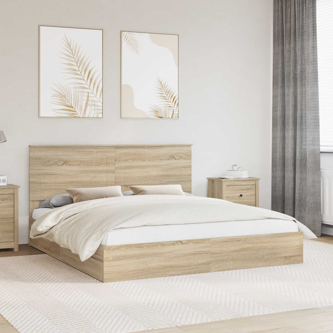 Opbevaringsseng Sonoma eg 180 x 200 cm Konstrueret træ