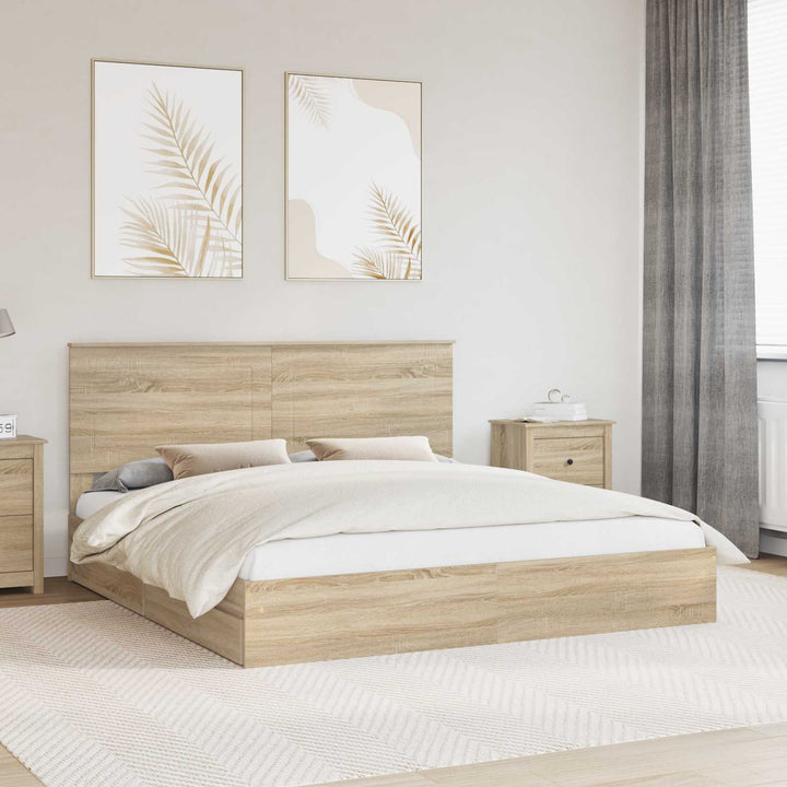 Opbevaringsseng Sonoma eg 180 x 200 cm Konstrueret træ