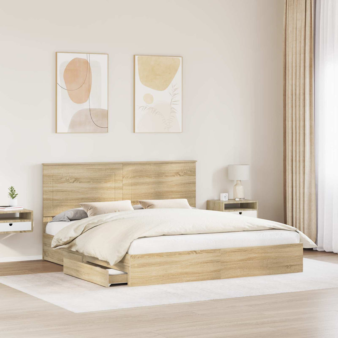 Opbevaringsseng Sonoma eg 180 x 200 cm Konstrueret træ