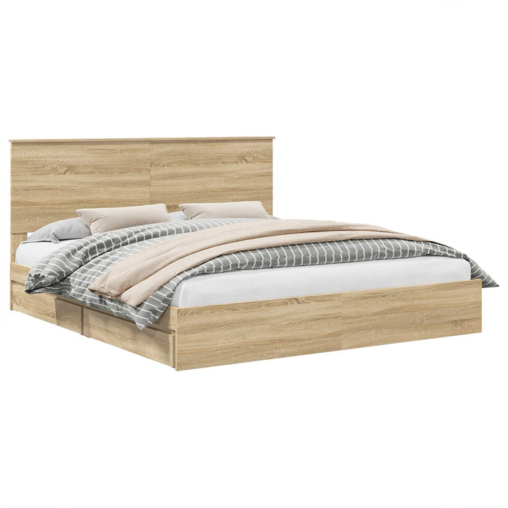 Opbevaringsseng Sonoma eg 180 x 200 cm Konstrueret træ