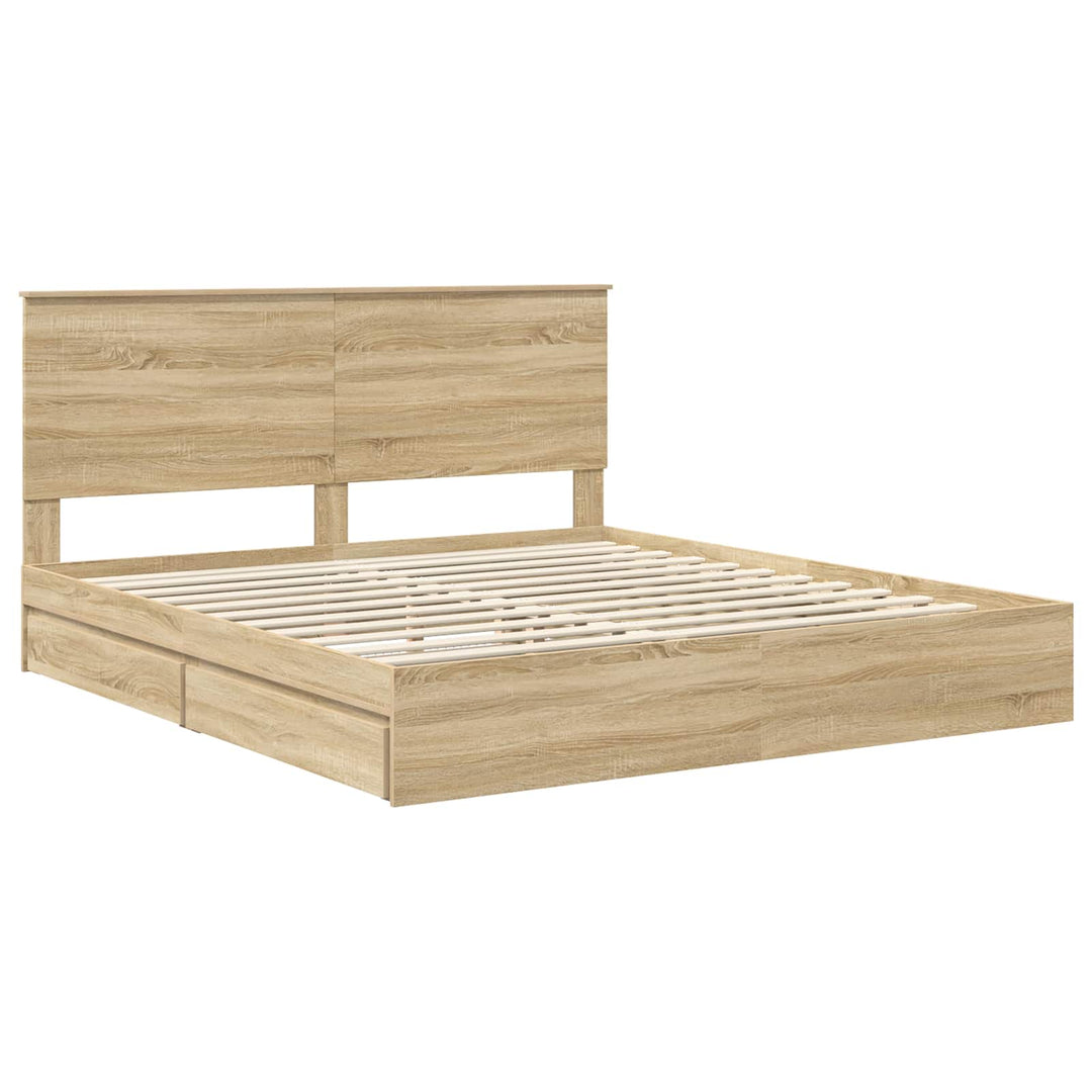 Opbevaringsseng Sonoma eg 180 x 200 cm Konstrueret træ