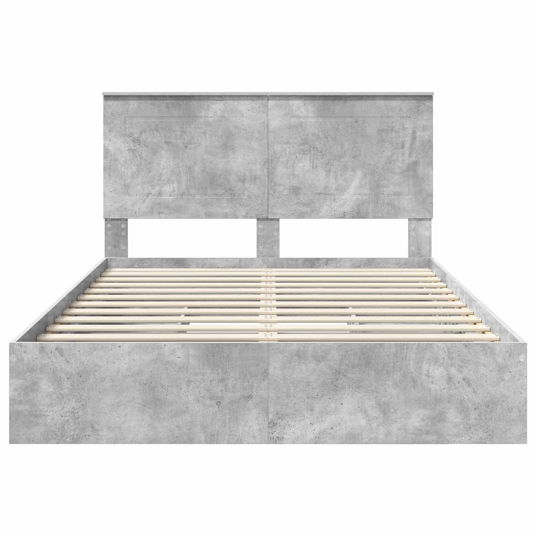 Opbevaringsseng Beton Grå 150 x 200 cm Konstrueret træ