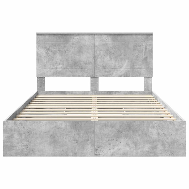 Opbevaringsseng Beton Grå 150 x 200 cm Konstrueret træ