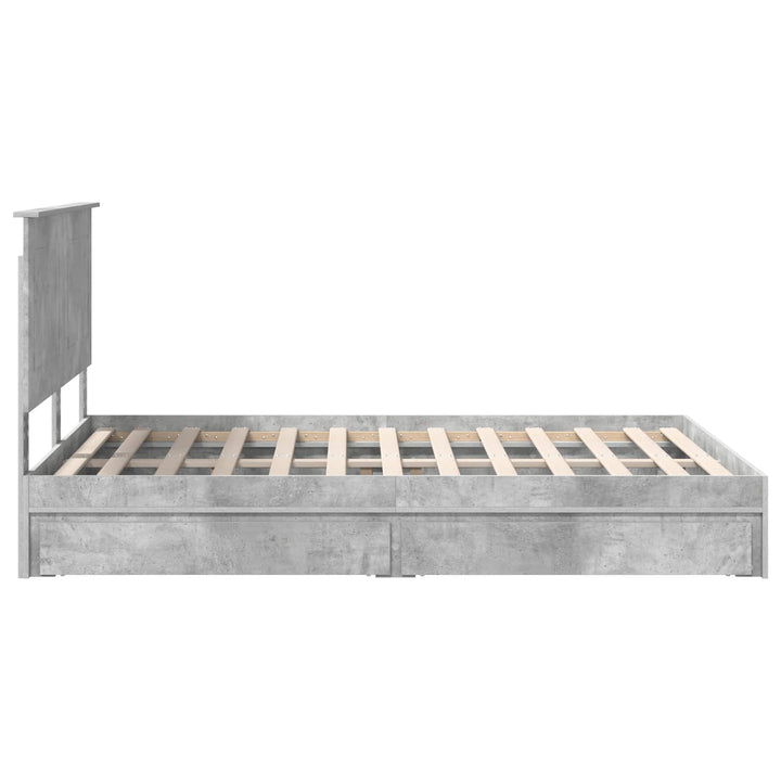Opbevaringsseng Beton Grå 150 x 200 cm Konstrueret træ