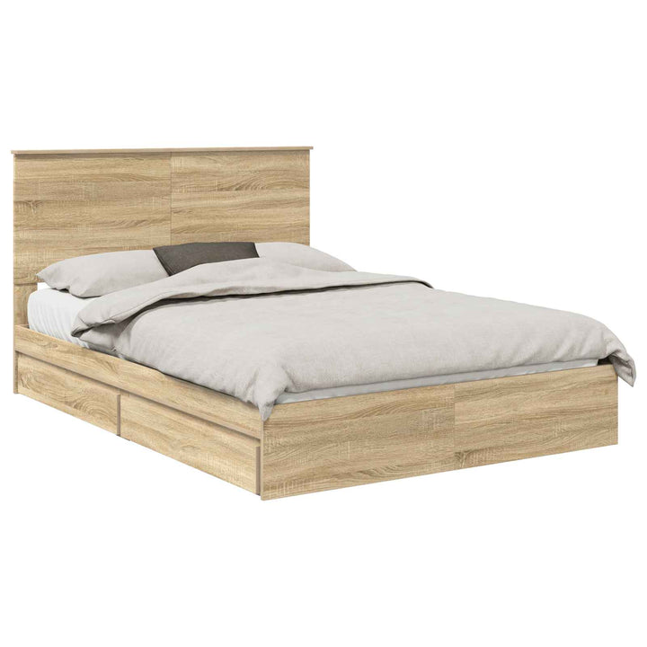 Opbevaringsseng Sonoma eg 140 x 200 cm Konstrueret træ