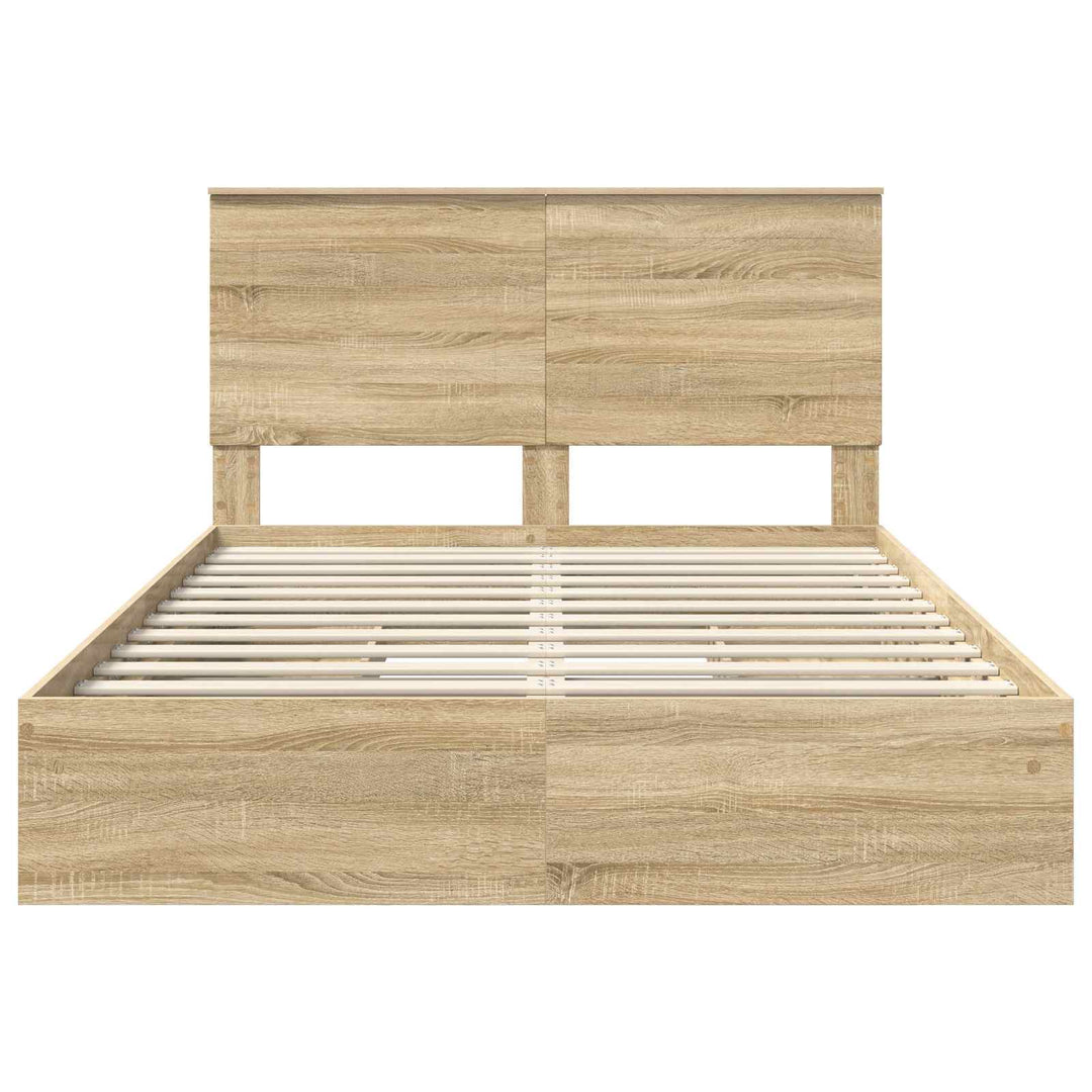 Opbevaringsseng Sonoma eg 140 x 200 cm Konstrueret træ