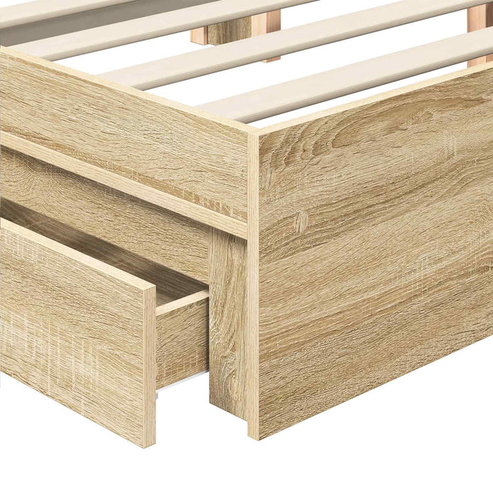 Opbevaringsseng Sonoma eg 135 x 190 cm Konstrueret træ