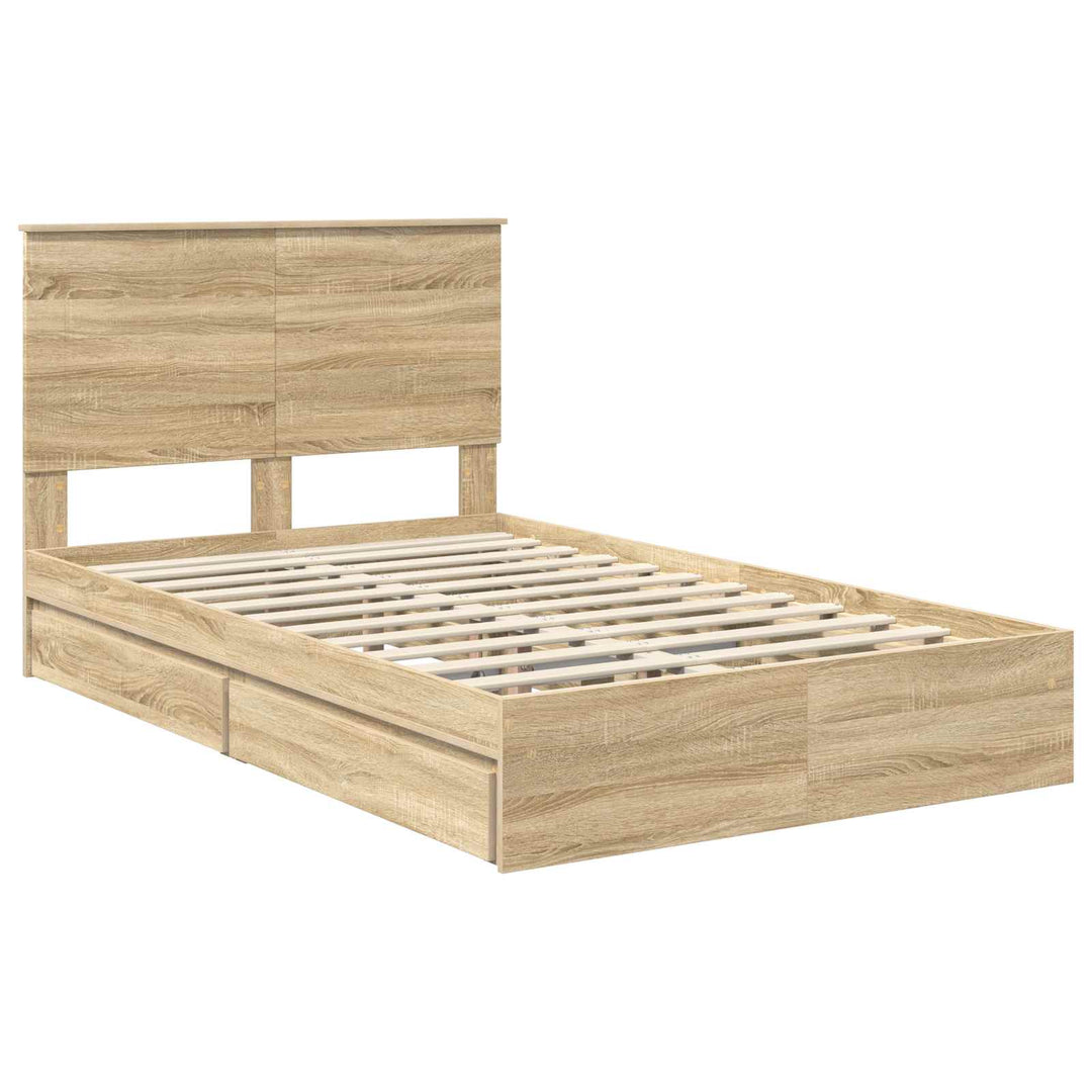 Opbevaringsseng Sonoma eg 135 x 190 cm Konstrueret træ