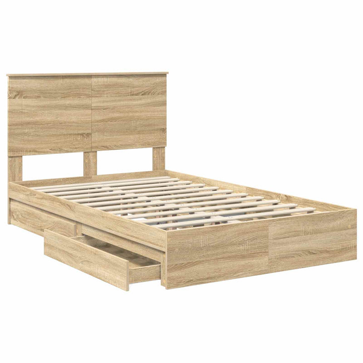 Opbevaringsseng Sonoma eg 135 x 190 cm Konstrueret træ