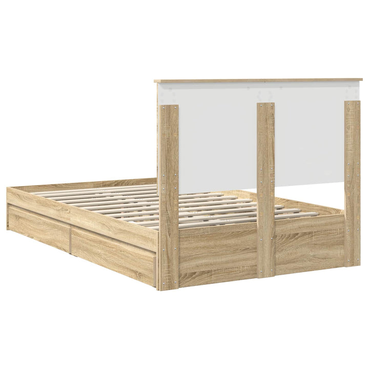 Opbevaringsseng Sonoma eg 135 x 190 cm Konstrueret træ