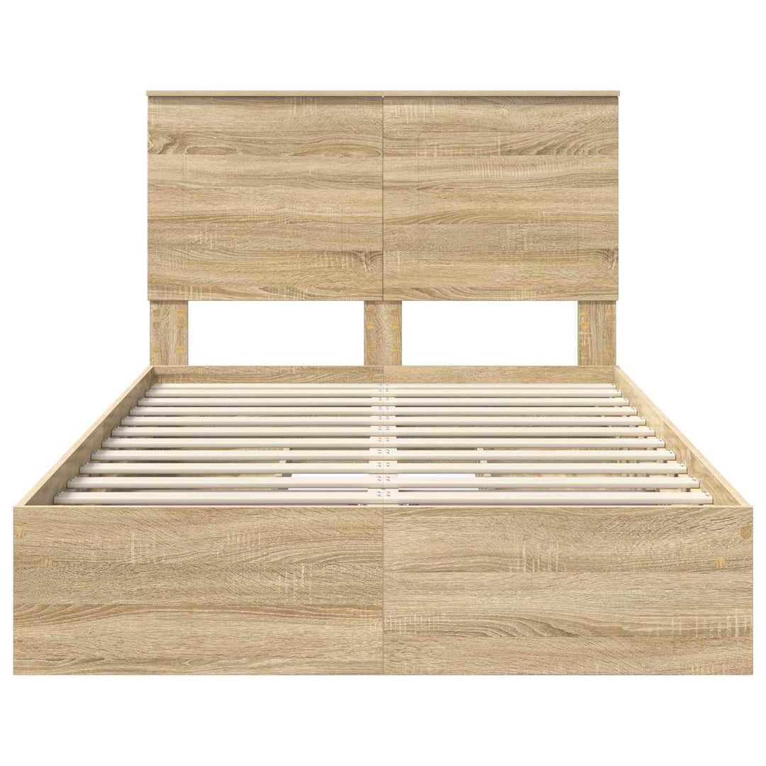 Opbevaringsseng Sonoma eg 135 x 190 cm Konstrueret træ