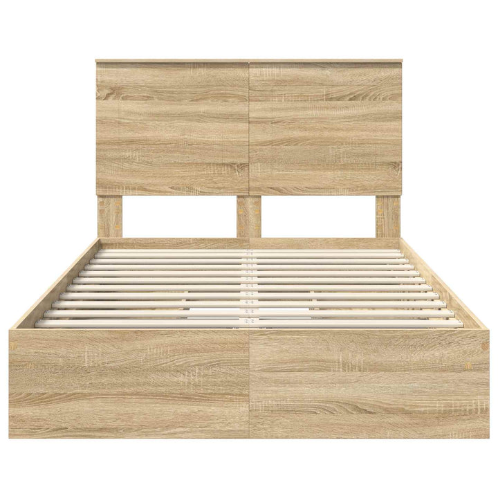 Opbevaringsseng Sonoma eg 135 x 190 cm Konstrueret træ