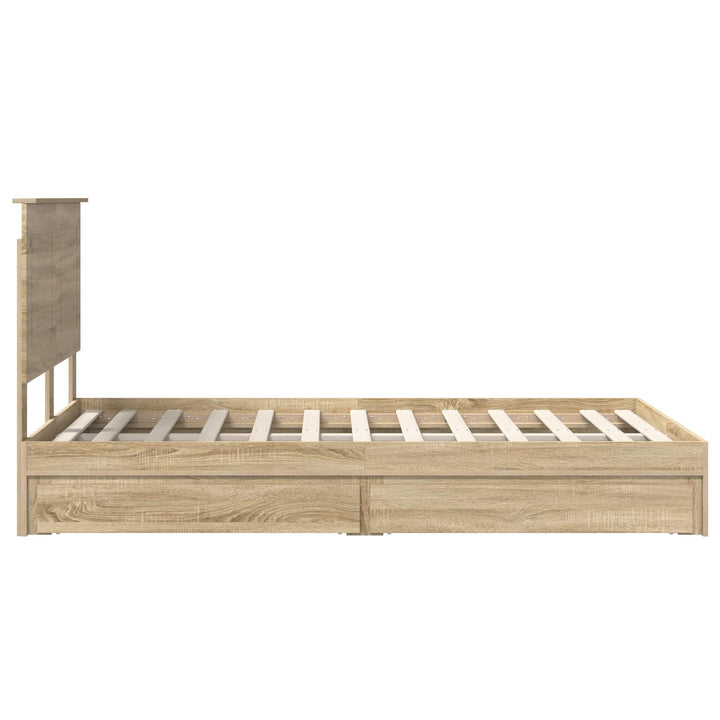 Opbevaringsseng Sonoma eg 135 x 190 cm Konstrueret træ