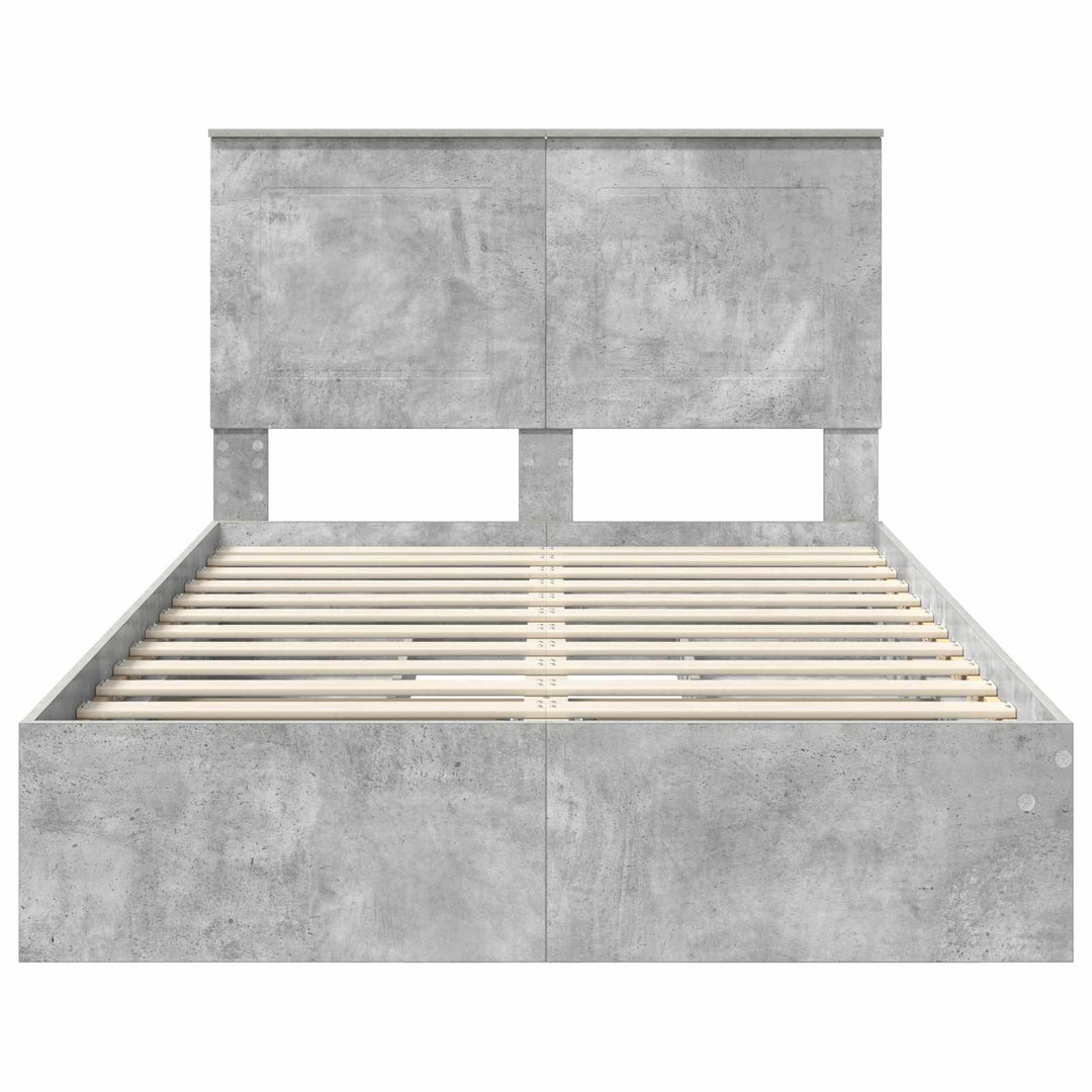Opbevaringsseng Beton Grå 135 x 190 cm Konstrueret træ