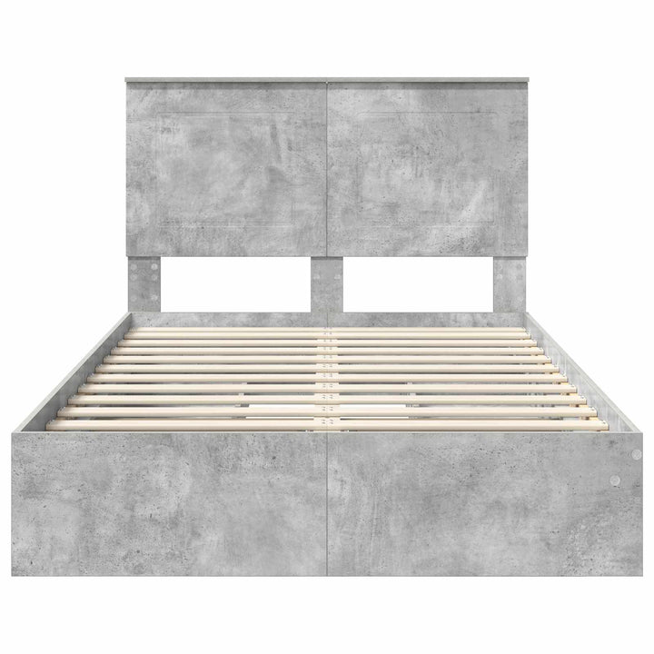 Opbevaringsseng Beton Grå 135 x 190 cm Konstrueret træ