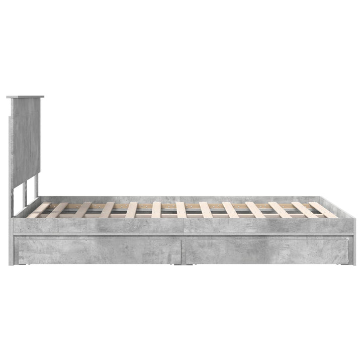 Opbevaringsseng Beton Grå 135 x 190 cm Konstrueret træ