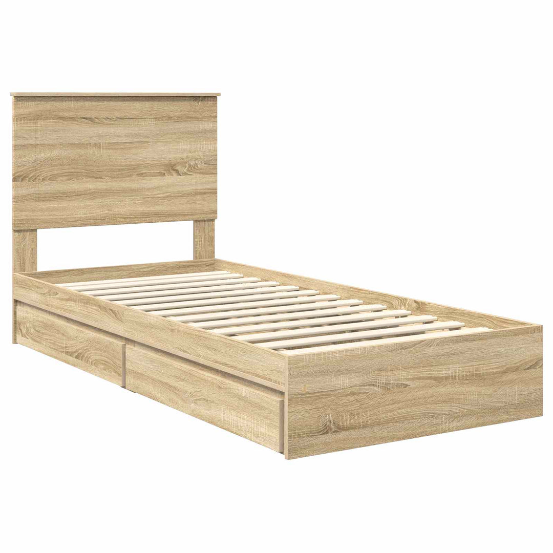 Opbevaringsseng Sonoma eg 90 x 190 cm Konstrueret træ