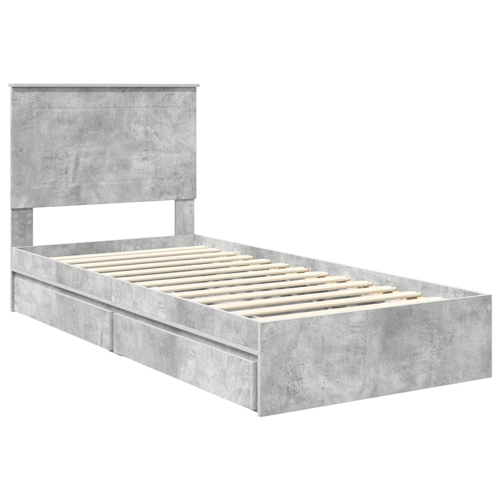 Opbevaringsseng Beton Grå 90 x 190 cm Konstrueret træ