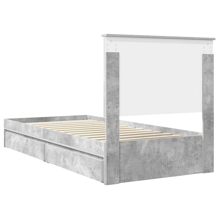 Opbevaringsseng Beton Grå 90 x 190 cm Konstrueret træ